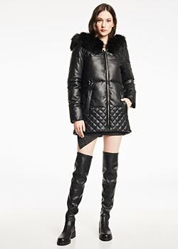 Black I Doudoune en cuir synthétique Gaudì Fashion