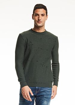 Green-black Long Sleeve Knit Multicolor Gaudì Uomo