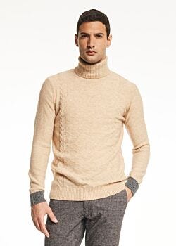 White Pepper Long Sleeve Knit Natural Gaudì Uomo