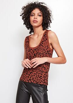 Umber + Black Animal Top animalier Gaudì Jeans