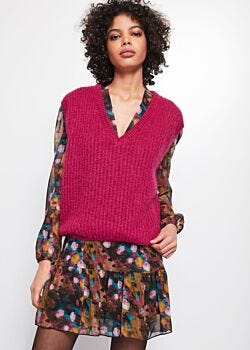 Pink Yarrow Mohair blend gilet Gaudì Jeans