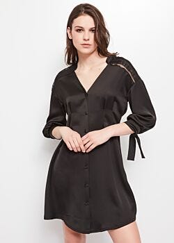 Black E Robe en envers satin Gaudì Fashion