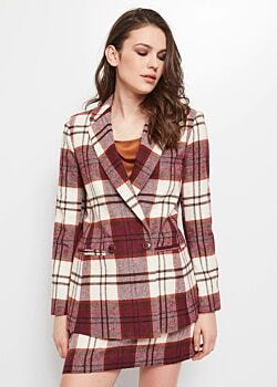 Bordeaux-tofu-sequoi Blazer con motivo check Gaudì Fashion