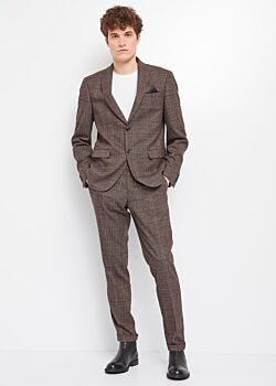Brown/black Prince of Wales check suit Gaudì Uomo