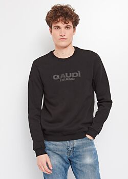 Black E Sweatshirt with 3D logo Gaudì Uomo