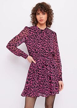 3616-2001 Short animal-print dress with belt Gaudì Jeans