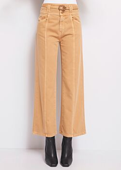 Tan Pantalon cropped à jambe large Gaudì Jeans
