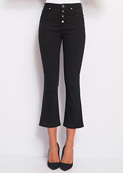Black Pantalon cropped droit Gaudì Jeans
