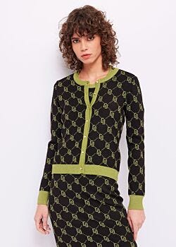 2001-2596 Cardigan con logo jacquard Gaudì Jeans