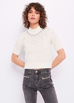 Egret Jumper with rhinestones Gaudì Jeans
