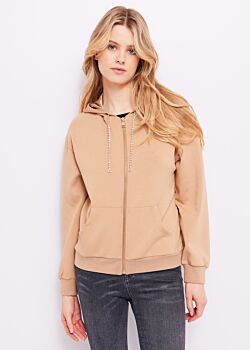 Tan Felpa con cappuccio e zip Gaudì Jeans