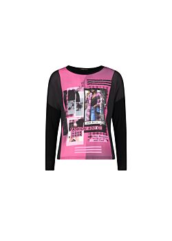 Black T-shirt à manches longues avec imprimés Gaudì Jeans