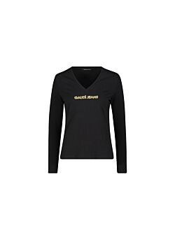 Black T-shirt à manches longues avec logo Gaudì Jeans