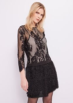 Balck-black Abito mini in pizzo Gaudì Fashion