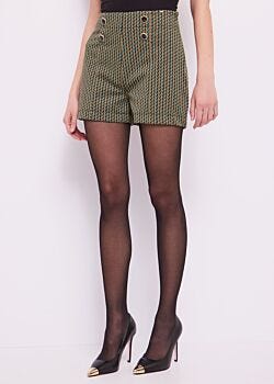 Black-green-lurex Short jacquard Gaudì Fashion
