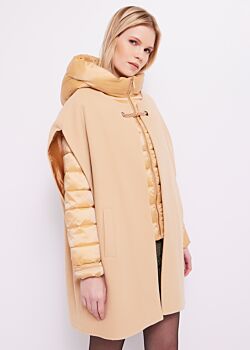 Almond Buff Piumino con cappuccio in nylon Gaudì Fashion