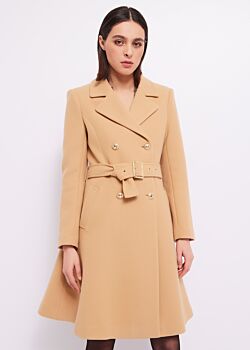 Marrone Cappotto doppiopetto con cintura Gaudì Fashion