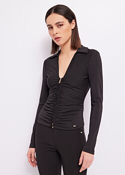 Black Crepe jersey shirt Gaudì Fashion