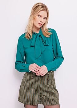 Quetzal Green Camicia in crêpe de Chine Gaudì Fashion