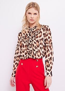 Egret-black-brown Animal-print shirt Gaudì Fashion