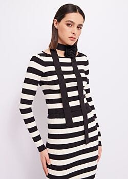 Black-tofu Striped jumper with tie Gaudì Fashion
