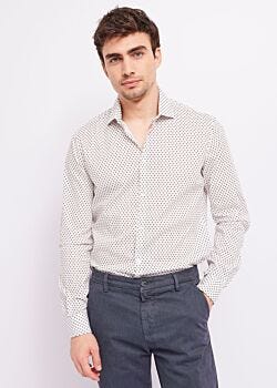 White/black Chemise à pois Gaudì Homme