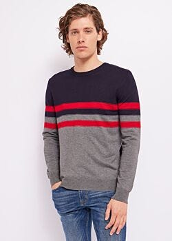 Night/grey Mel/red Striped jumper Gaudì Muzi