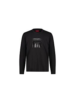 Black T-shirt a maniche lunghe con logo Gaudì Uomo