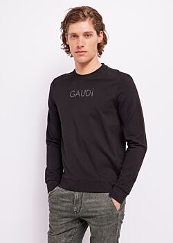 Black Sweatshirt with logo Gaudì Uomo