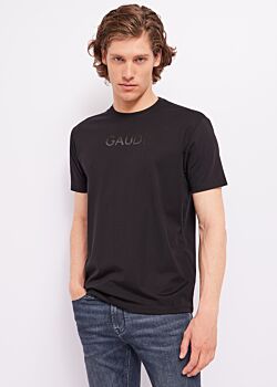 Black Jersey T-shirt with logo Gaudì Muzi