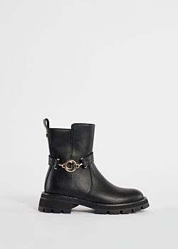 Black Ankle boots with metal logo Gaudì Fashion