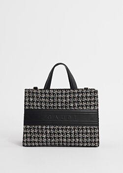Black Borsa top handle pied de poule Gaudì Fashion
