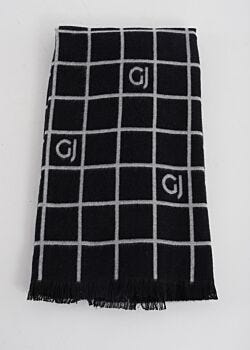 Black Checked scarf with logo Gaudì Fashion