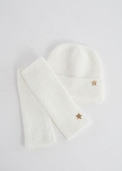Matching beanie hat and fingerless sleeve gloves Gaudì Fashion