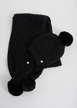 Black Matching hat and scarf Gaudì Fashion