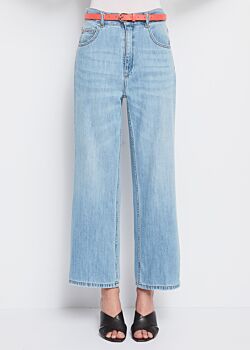 Unico Cropped straight-fit jeans with belt Gaudì Jeans