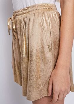 2292-gold Foil Shorts in coated fabric Gaudì Jeans