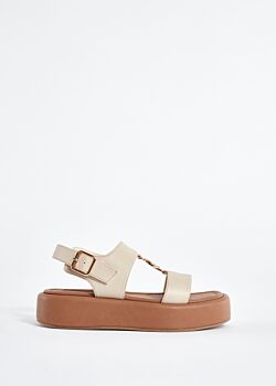 Faux-leather sandals with logo Gaudì Fashion