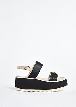 Faux-leather sandals with logo Gaudì Fashion