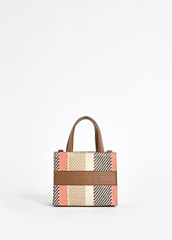 Mini shopping bag in rafia e similpelle Gaudì Fashion