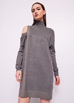 Pewter Mel. Robe grise en maille Gaudì Jeans