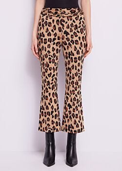 Animalier Tan-black Animalprint jacquard trousers Gaudì Jeans