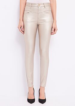 Foil Gold Pantaloni skinny laminati Gaudì Jeans