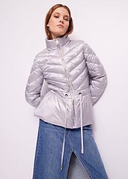 Glacier Gray Doudoune en nylon léger brillant Gaudì Jeans