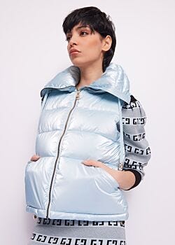 Light blue nylon added gilet Gaudì Jeans