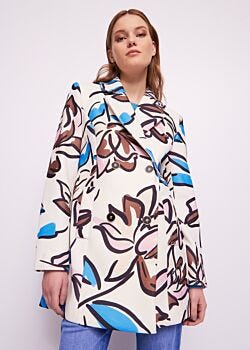 Whisper White-flower Floral print pea coat Gaudì Jeans