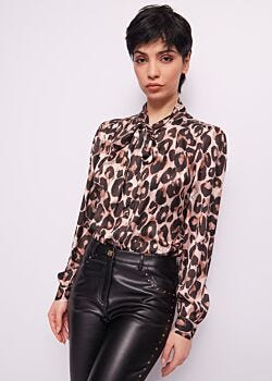 Animalier Macad.brun Chemise en satin animalier Gaudì Jeans