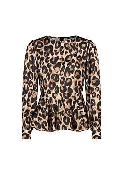 Animalier Macad.brun Blusa animalier in raso Gaudì Jeans