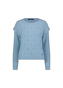 Cool Blue Light blue jumper with rhinestones Gaudì Jeans