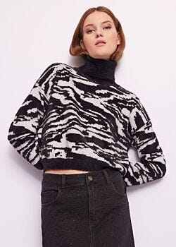 Zebra Black-white Maglia jacquard animalier Gaudì Jeans